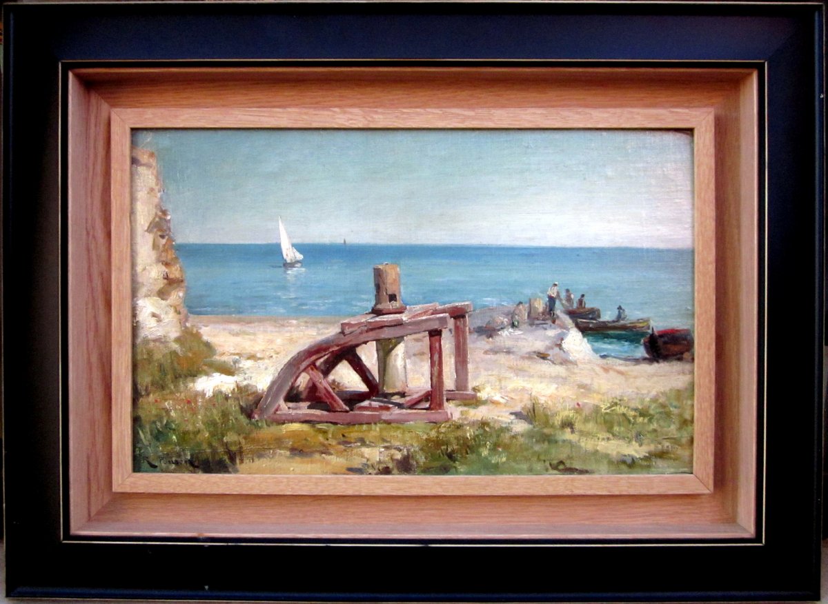 Raphaël Ponson (1835-1904) Capstan By The Sea-photo-2
