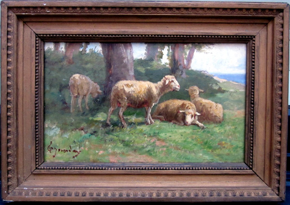 Théodore Jourdan (1833-1908) Moutons Au Repos-photo-2