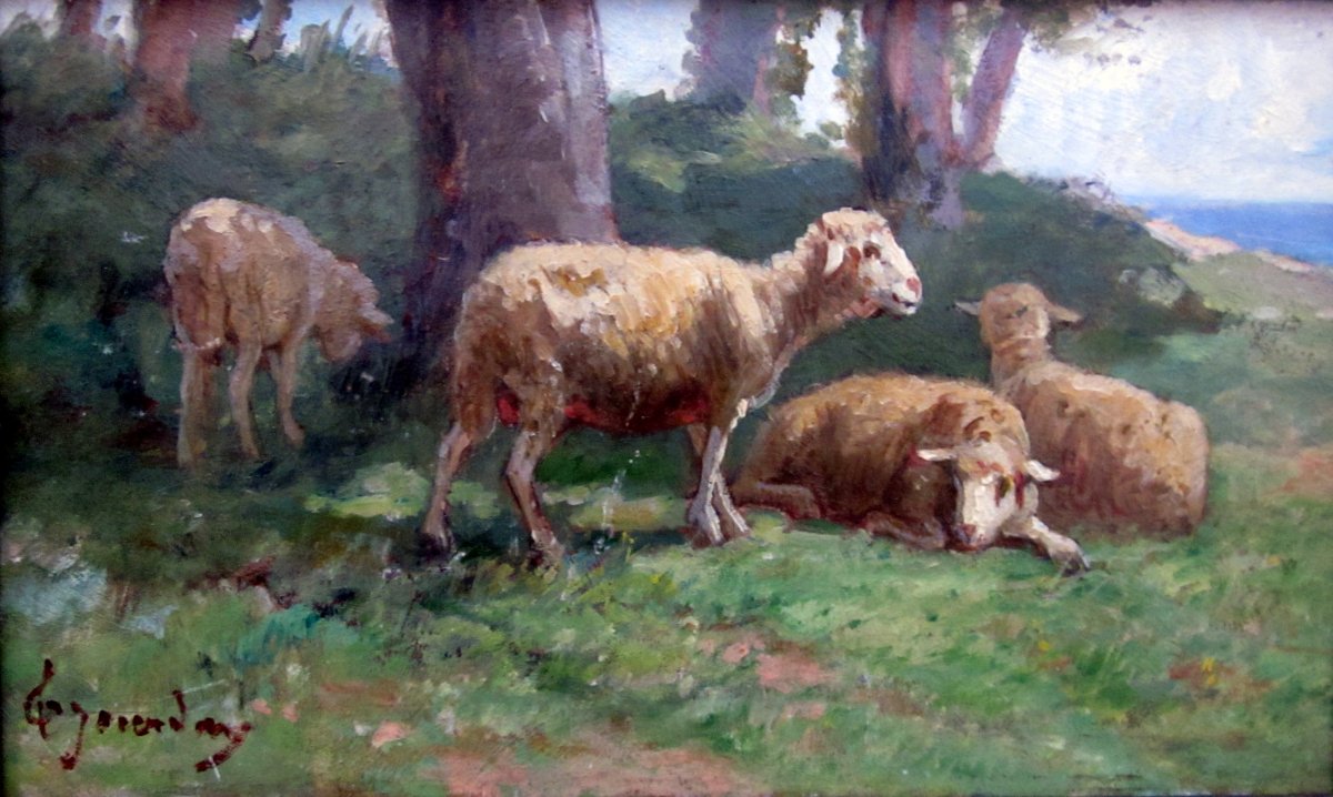 Théodore Jourdan (1833-1908) Sheep At Rest