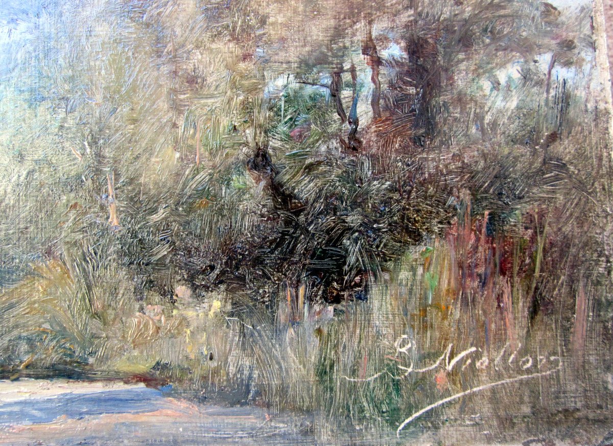 Barthélemy Niollon (1849-1927) Paysage Des Environs d'Aix En Provence-photo-2