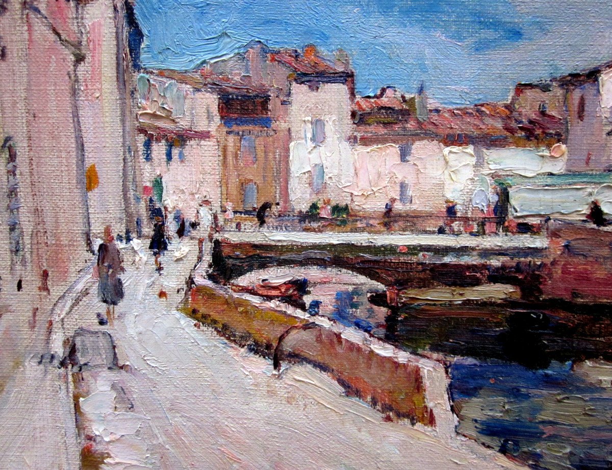 Jean Aubéry (1880-1952) Animated Quay In Martigues-photo-3