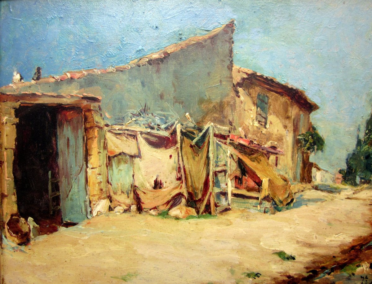 Joseph Milon (1868-1947) Vieille Ferme à Aix En Provence-photo-3