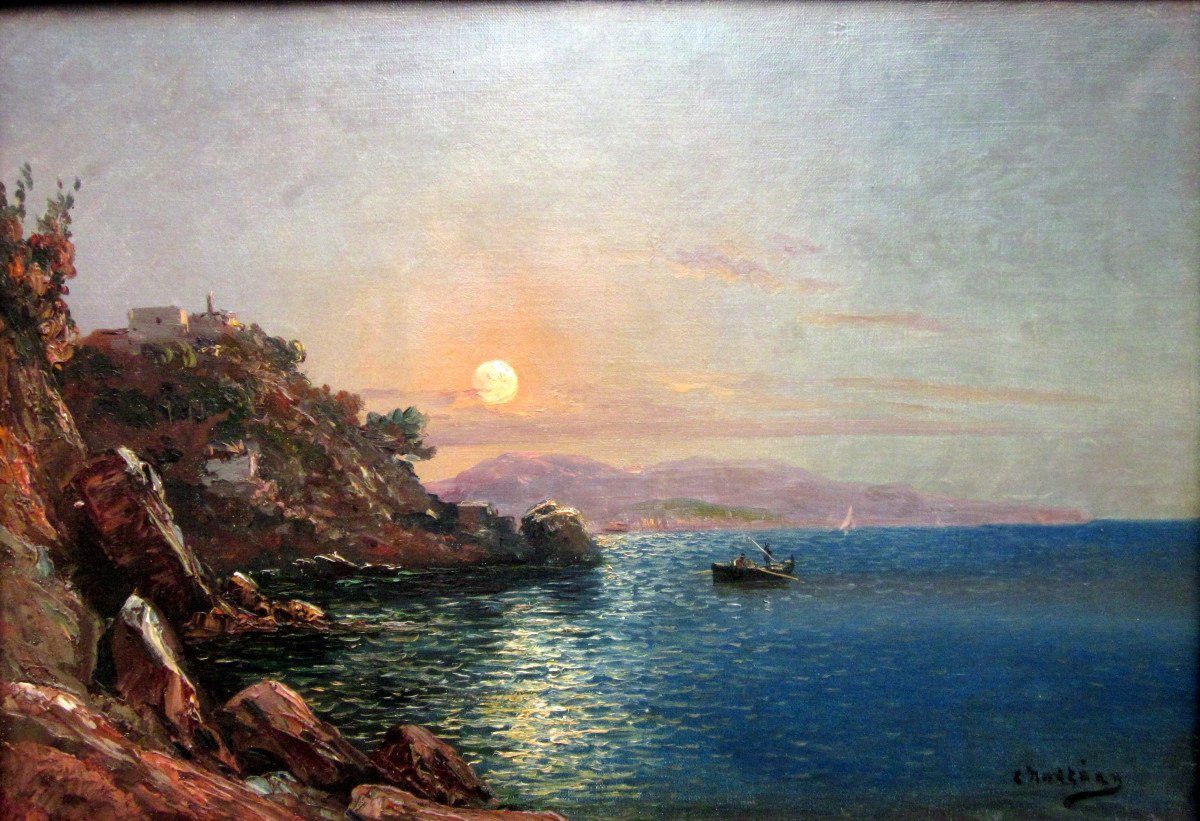 Louis Nattéro (1870-1915) Crépuscule Sur Le Littoral Varois - Environs De Toulon-photo-3