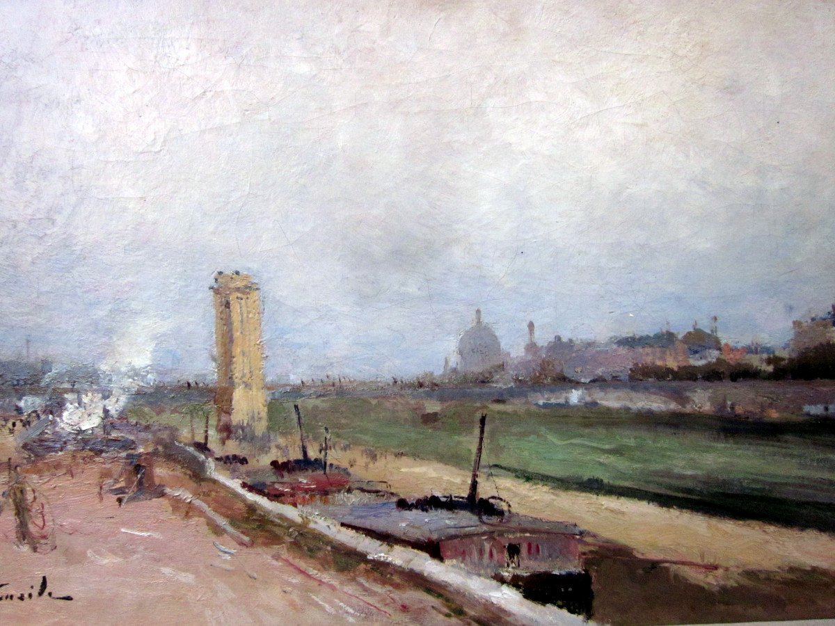 Alfred Casile (1848-1909) Quays Of The Seine-photo-4