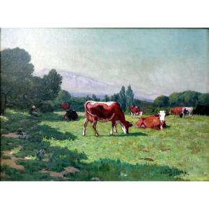 Walter Biddlecombe (1855-1903) The Cowherd In The Aix Countryside