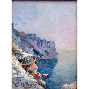 Emile Wery (1868-1935) La Pointe Fauconnière à Port d'Alon - Entre Saint Cyr Sur Mer Et Bandol