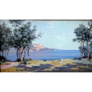 René His (1877-1960) Seaside In The South Of France