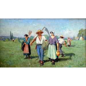 Louis Audibert (1880-1983) Travailleurs Des Champs En Provence