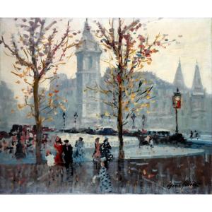 Mério Ameglio (1897-1970) Paris, La Conciergerie En Hiver.