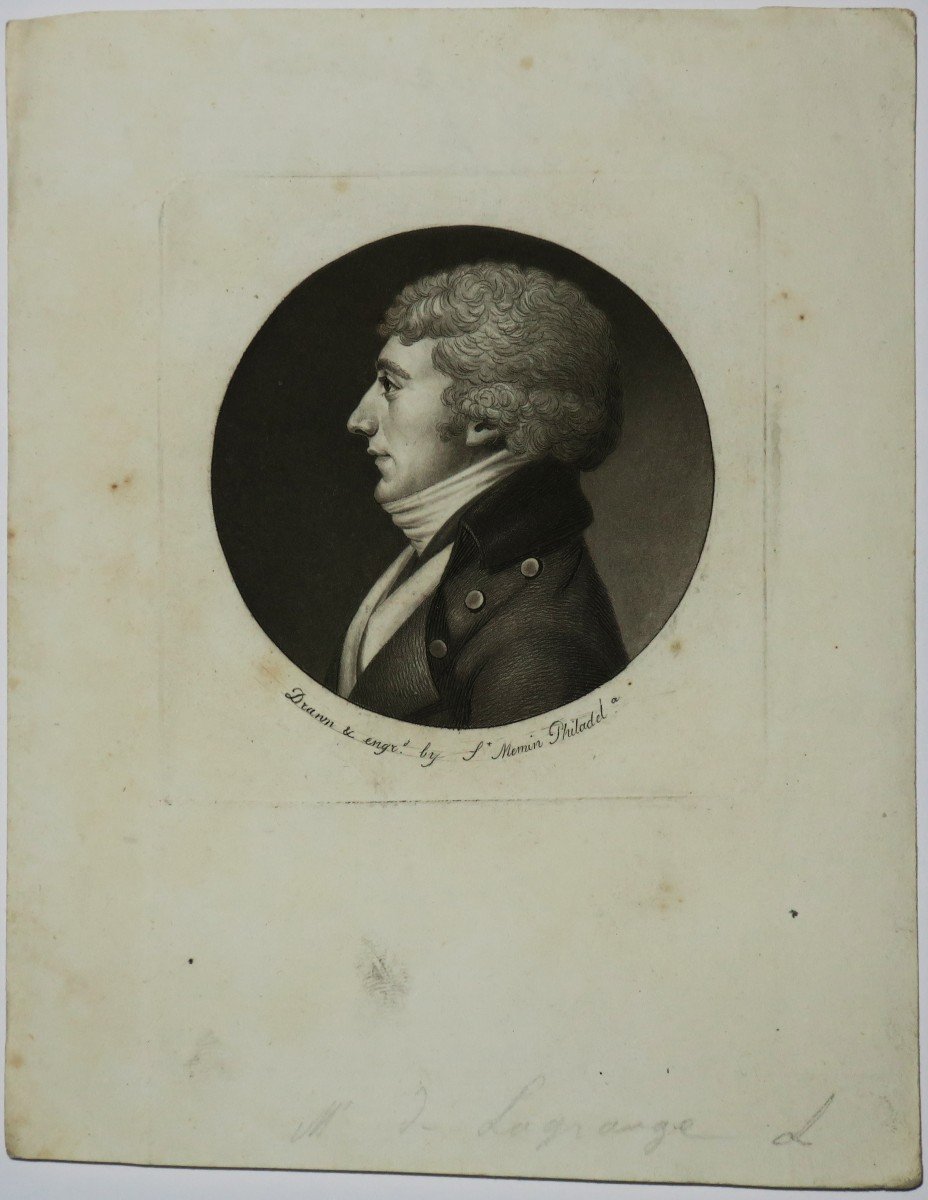 Physionotrace, Portrait De Joseph E.g.m. De La Grange. 1799. Saint-memin.