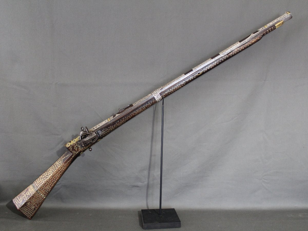  Ottoman Flintlock Rifle Known As Tüfek Shishana - Ottoman Türkiye, 18th-19th Century-photo-3