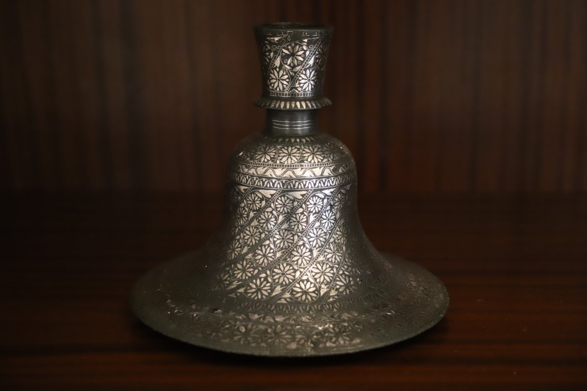 Large Hookah (narguile) Base In Bidri - India, Possibly Deccan, 18th-19th Century-photo-6