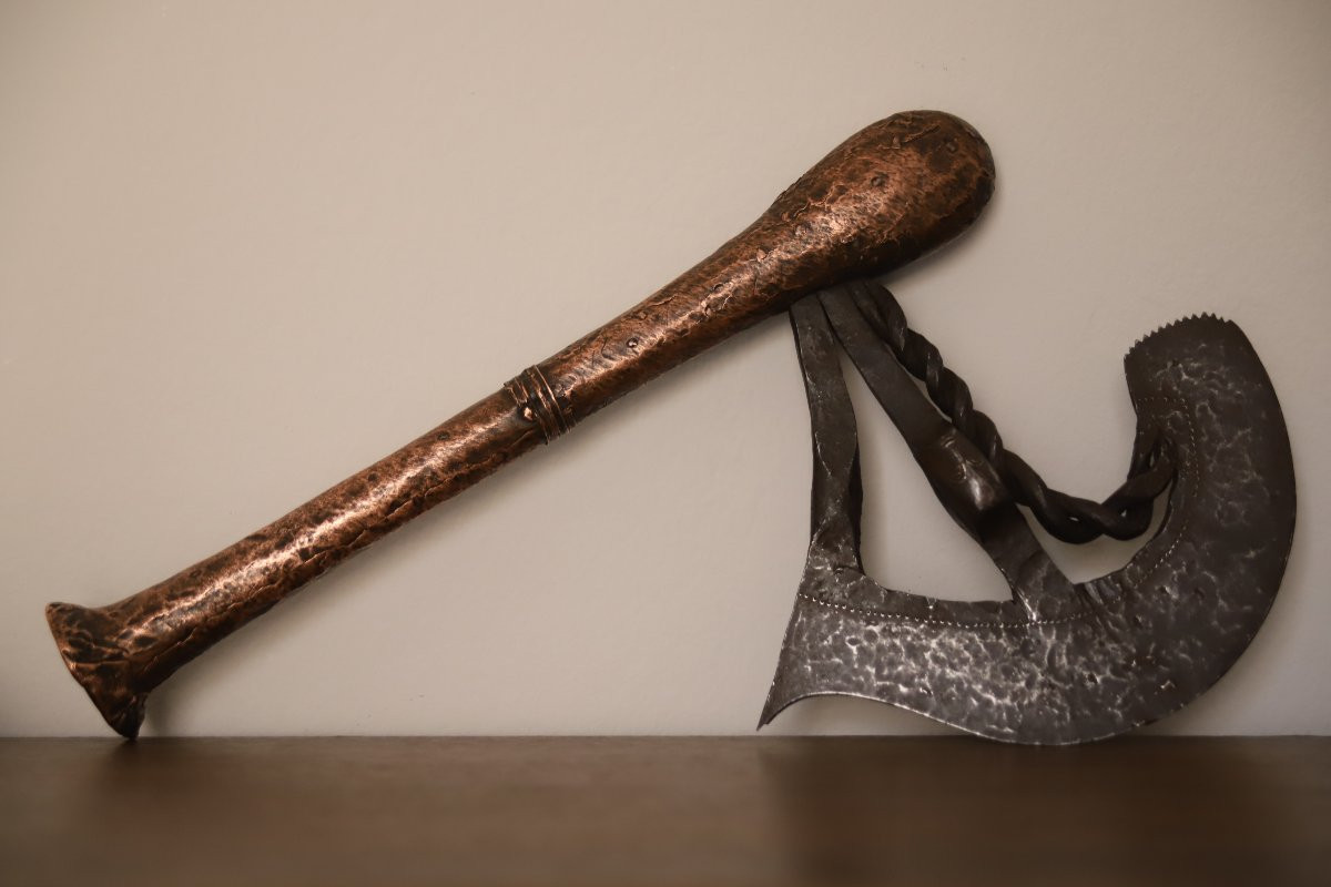 Prestige Wrought Iron And Copper Axe - Songye, Drc, Zaire, 2nd Half Of The 19th And Early 20th Century-photo-6