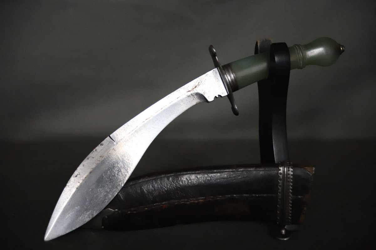 Couteau De Style Kukuri (kukri) à Poignée En Jadéite - Inde Ou Afghanistan, ère Victorienne-photo-1