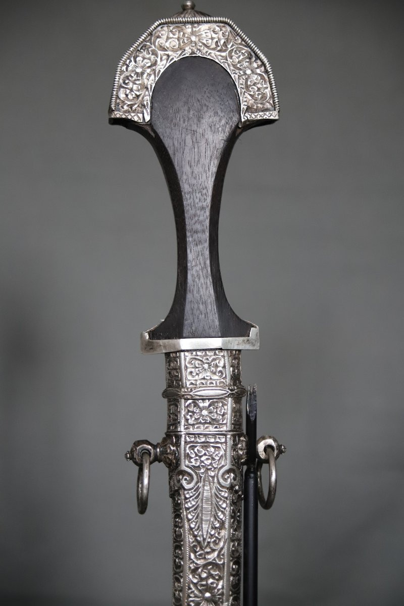 Dague Marocaine Dite Koumya, Argent Massif Et ébème - Maroc, Daté 1936-photo-2