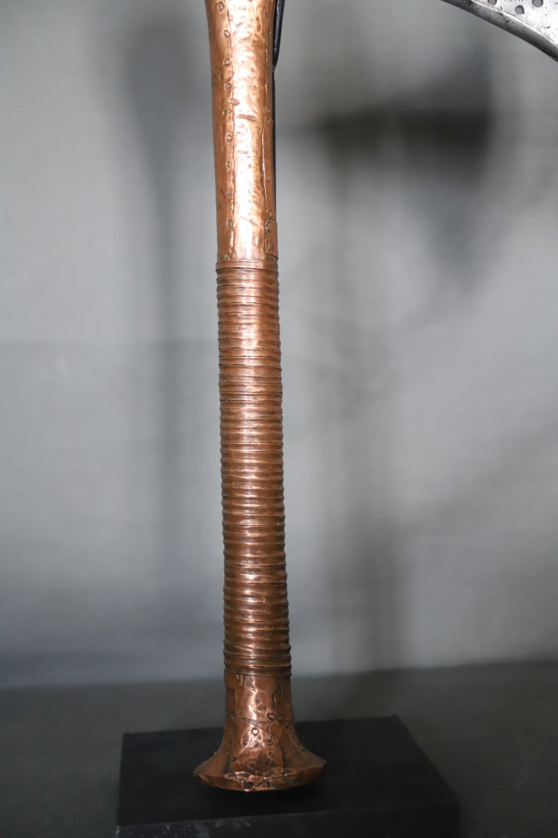 Hache De Prestige En Fer Forgé Et Cuivre - Songye, Rdc, Zaïre, Début 20ème-photo-4
