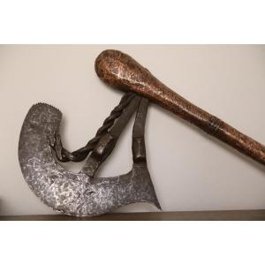 Prestige Wrought Iron And Copper Axe - Songye, Drc, Zaire, 2nd Half Of The 19th And Early 20th Century