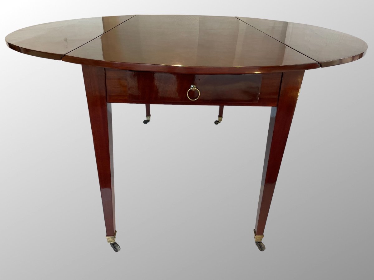 Mahogany Shuttered Table Directoire Period Called "library Table"-photo-2