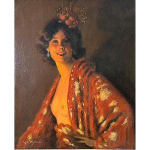 Portrait d'Une Jeune Espagnole, Par Jacques Weismann Vers 1920 / 1930.