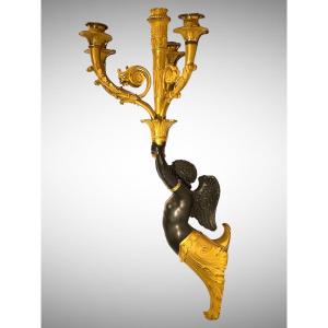 Pair Of Large Sconces (55 Cm). Empire Period