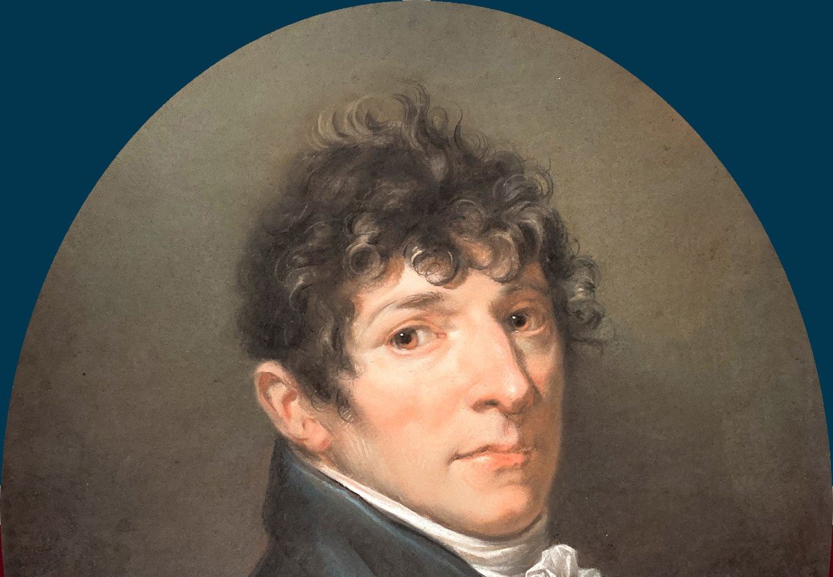 HOIN Claude (1750-1817) "Portrait du Baron Charles Esprit de Bois d'Aisy" Pastel, signé et daté-photo-2