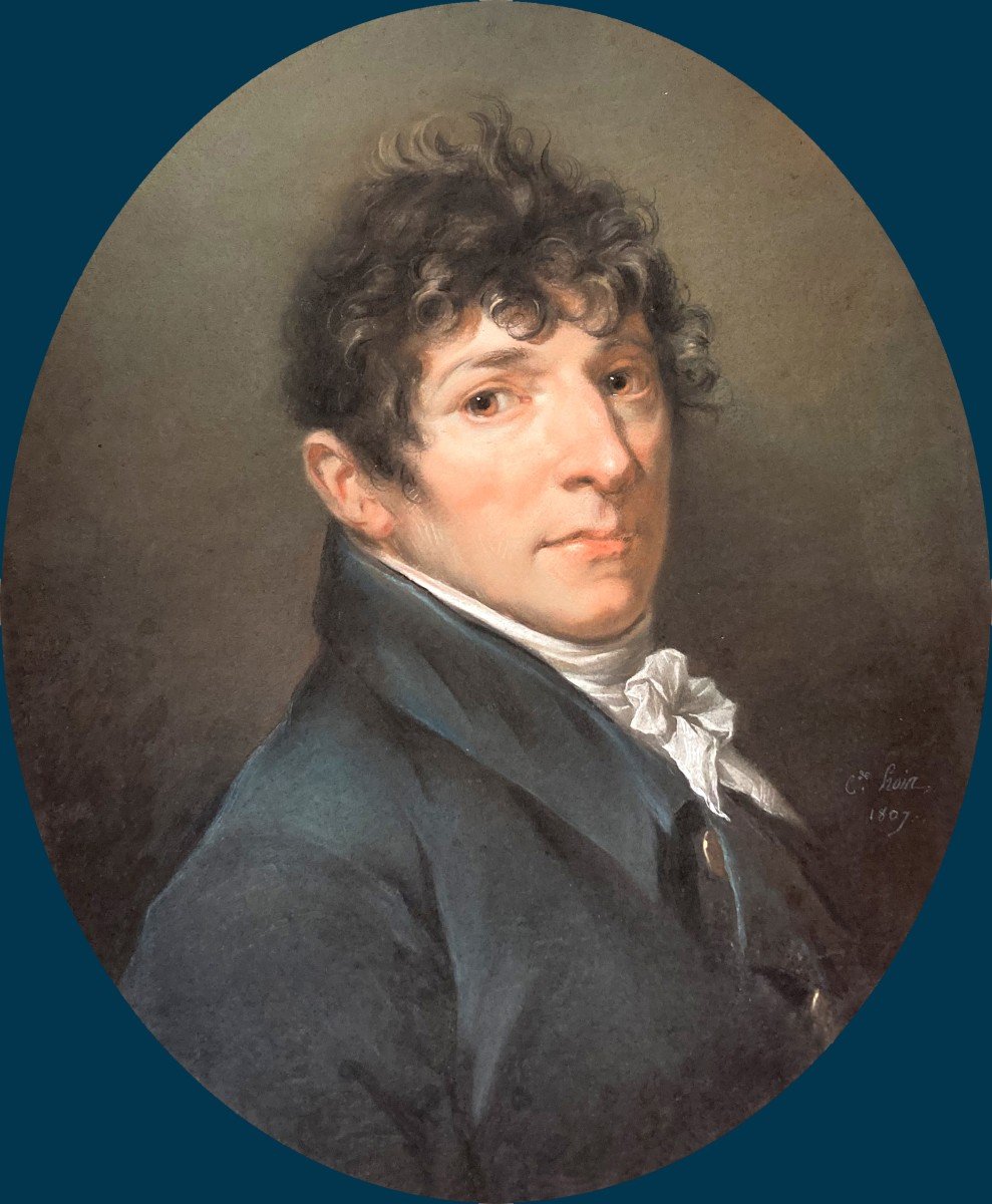 HOIN Claude (1750-1817) "Portrait du Baron Charles Esprit de Bois d'Aisy" Pastel, signé et daté