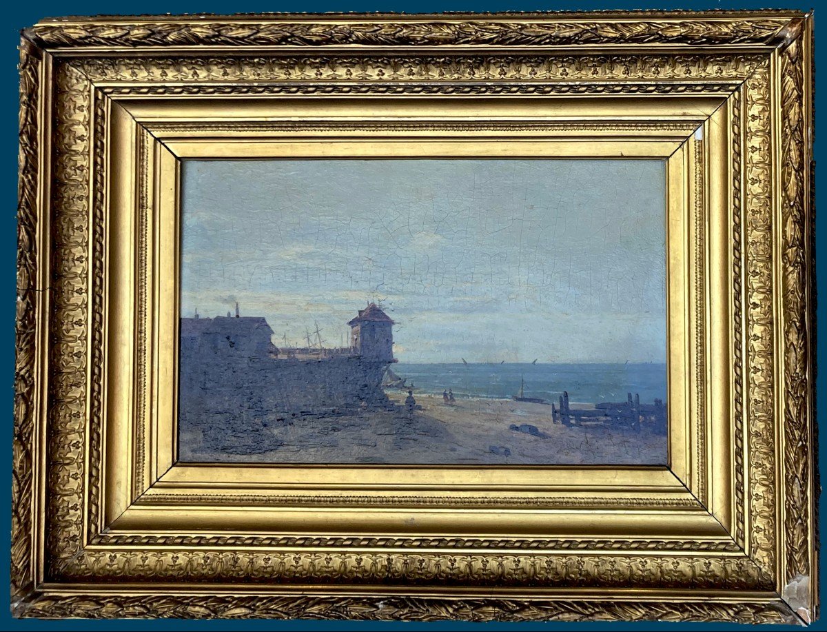 Durand-brager Jean-baptiste Henri (1814-1879) "seascape" Oil/panel, Signed, Dated, Frame