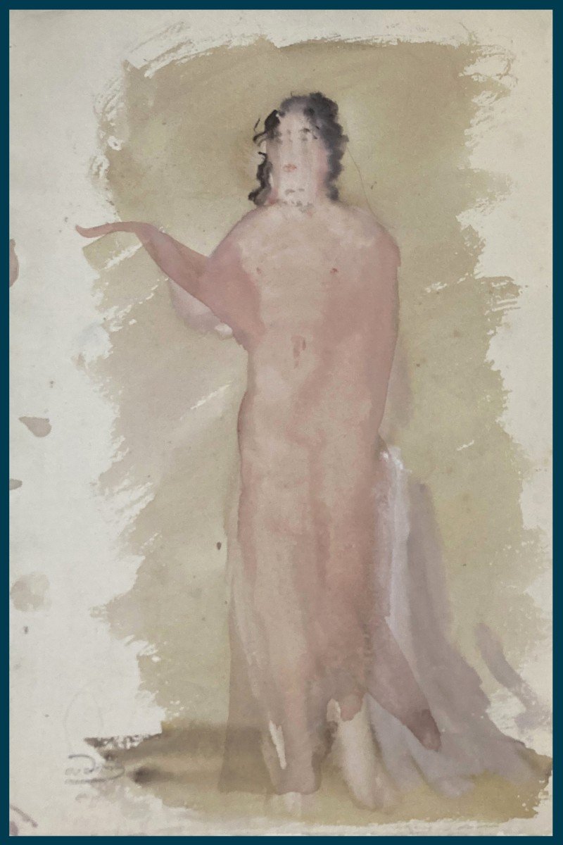 Derain André (1880-1954) "nude Of A Woman" Drawing/watercolor, Signed/stamp, Provenance/schmitt Gallery