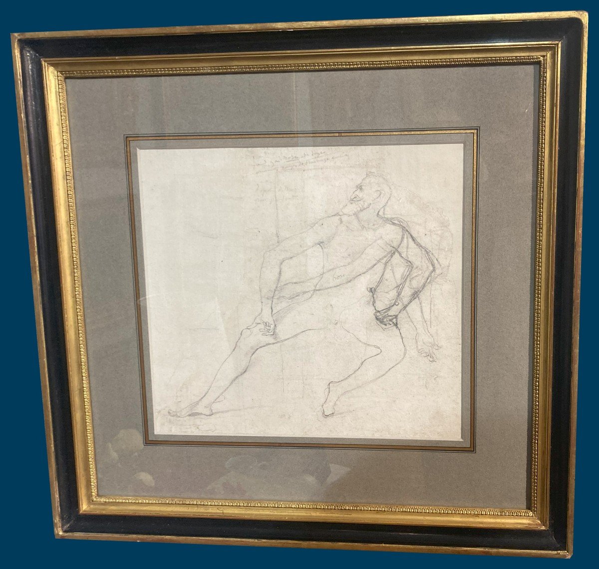 Ingres Jean-auguste Dominique (1780-1867) "henri Iv" Drawing/black Pencil, Provenance, 19th Century Frame-photo-2