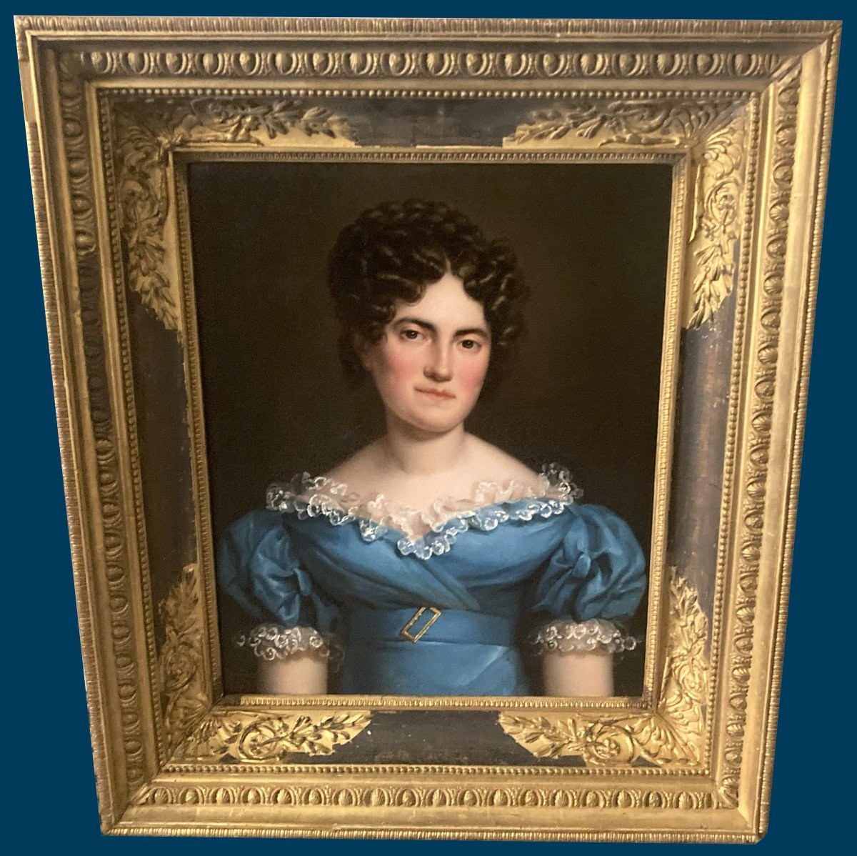 Cheradame Sophie Née Bertaud (1793-1829) "portrait Of A Woman" Oil/canvas, Signed, Dated, Original Frame-photo-2