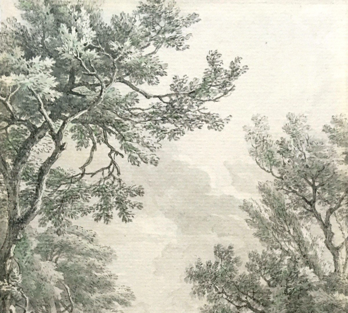 MOUCHERON Isaac (1670-1744) Ecole Hollandaise "Paysage animé à l'antique"Dessin/Plume,aquarel-photo-3