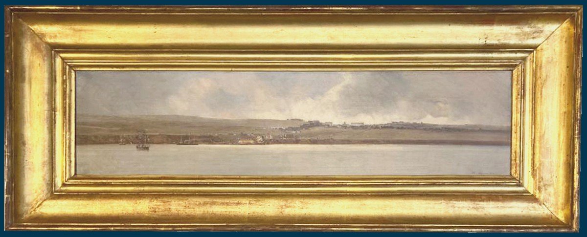 Durand-brager Jean-baptiste-henri (1814-1879) "coastal Landscape" Oil/canvas, Signed, Its 19th Century Frame-photo-2