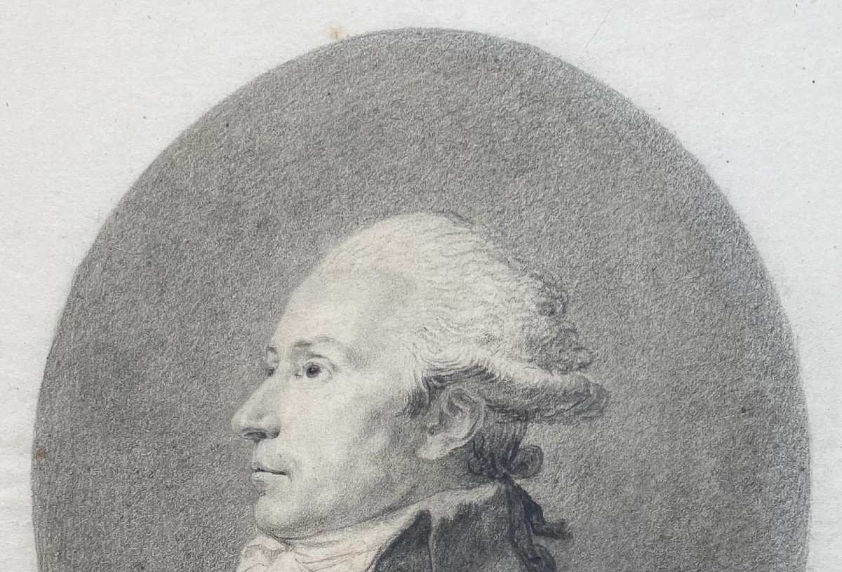 Guérin Jean Urbain (1761-1836) "portrait Of Pierre-victor Malouët" Drawing/black Chalk, Annotated-photo-2