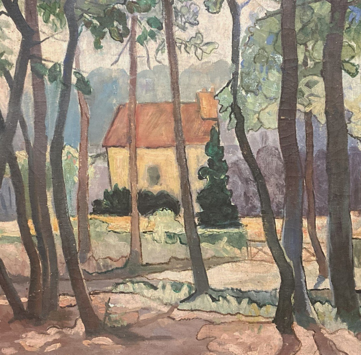 Labatut Suzanne (1889-1966) "landscape Of The Landes, France" Oil On Canvas, Signed-photo-4