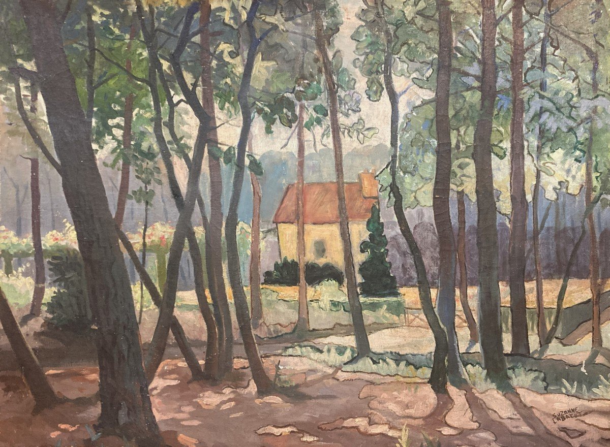 Labatut Suzanne (1889-1966) "landscape Of The Landes, France" Oil On Canvas, Signed