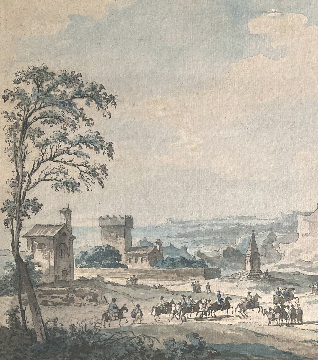 Desprez Louis-jean (1743-1804) "strongoli Near The Ruins Of Petilia, Sicily" Drawing/pen, Wash-photo-2