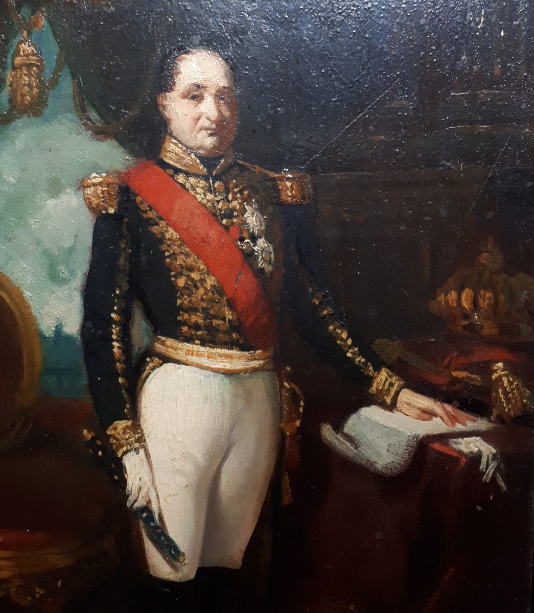 Billet Etienne (1821-1888) "jérôme Bonaparte, Brother Napoleon 1st, Marshal Of The Empire" Oil/panel-photo-2