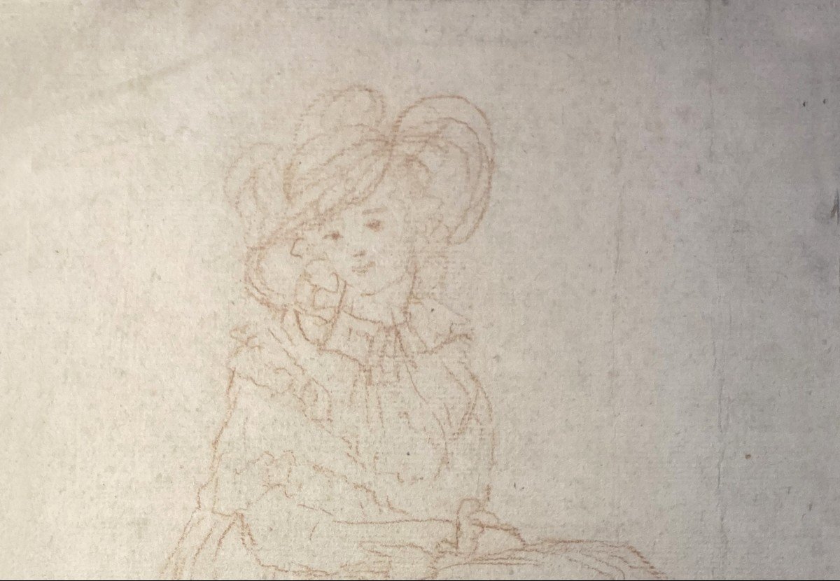 Reynolds Joshua Attributed To (1723-1792)"seated Woman"drawing/red Chalk, Provenance/reynolds-photo-2