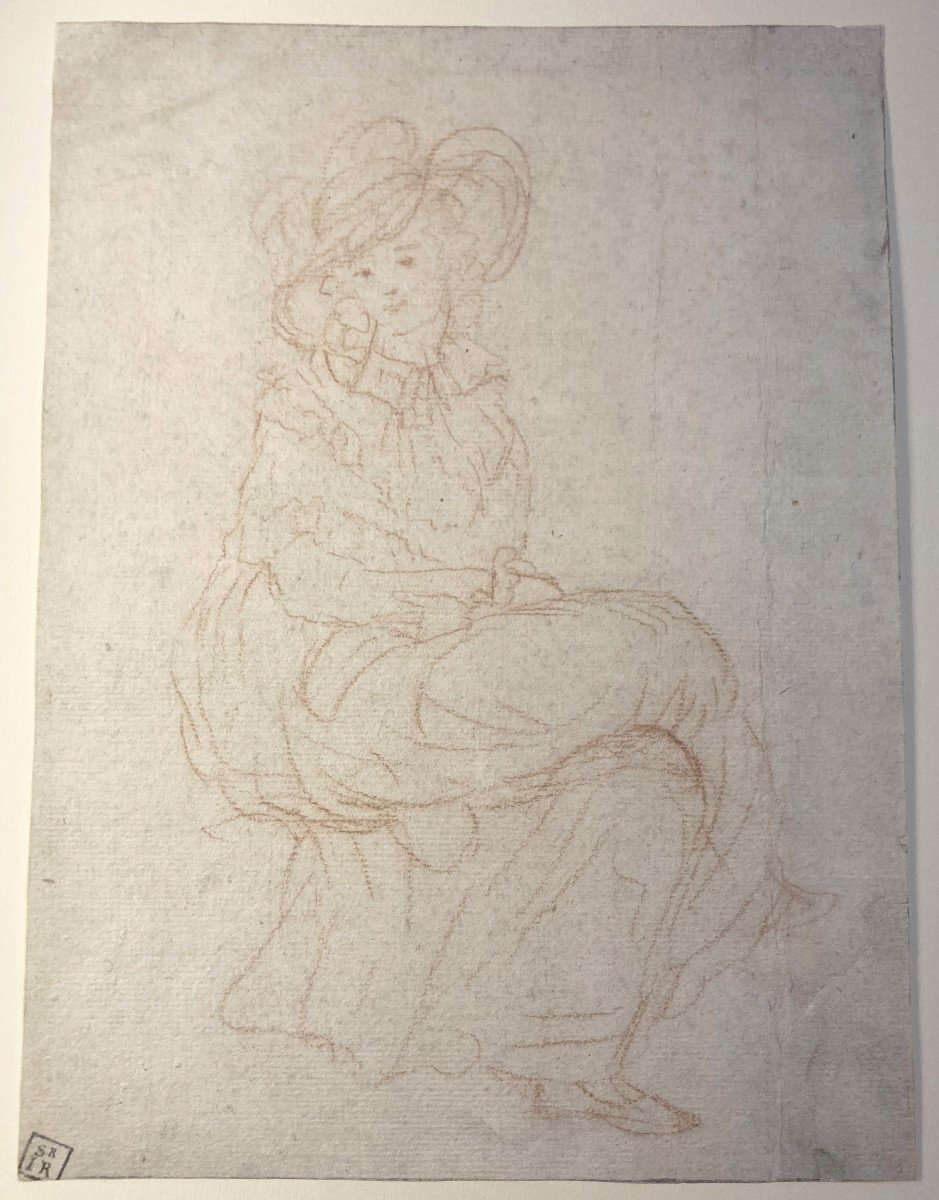 Reynolds Joshua Attributed To (1723-1792)"seated Woman"drawing/red Chalk, Provenance/reynolds-photo-4