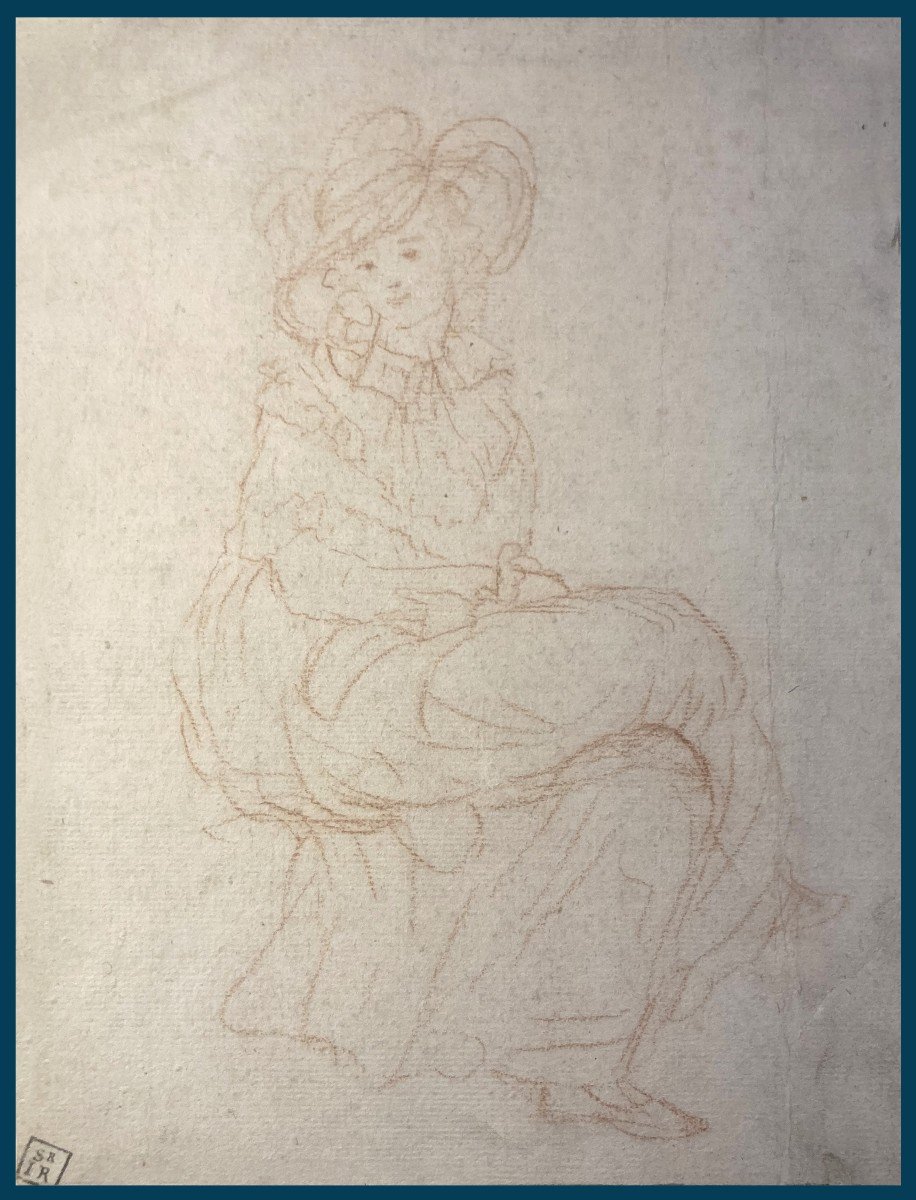 Reynolds Joshua Attributed To (1723-1792)"seated Woman"drawing/red Chalk, Provenance/reynolds