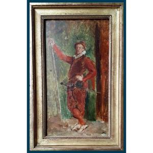 Meissonier Ernest (1815-1891) "a Halberdier" Oil/mahogany Panel, Monogram, Stamp/sale