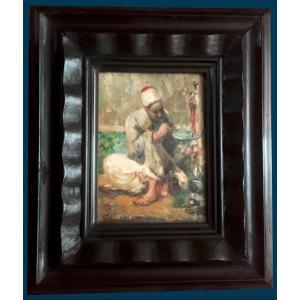 Signorini Giuseppe (1857-1932) "an Oriental" Oil On Panel, Signed, Late 19th Century Frame