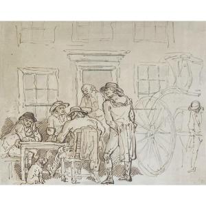 Rowlandson Thomas (1756-1827) "characters, Dog,carriage" Drawing/pen,stamp/rodrigues Collection