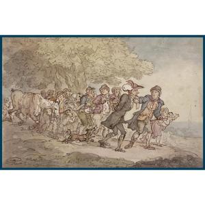 Rowlandson Thomas (1756-1827) "characters" Drawing/pen & Watercolor, Provenance/album Amicorum