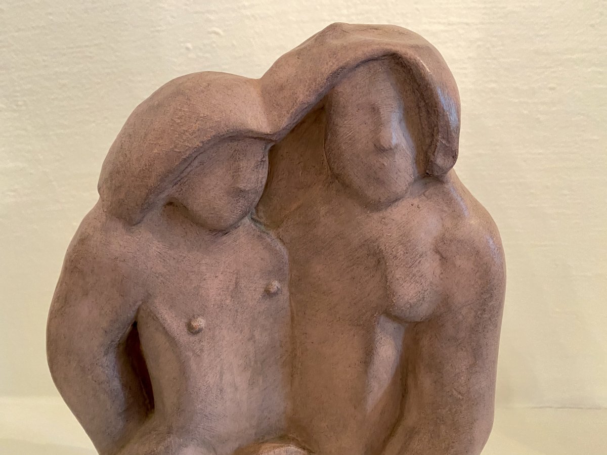 Terracotta Statue - Adam And Eve - Joseph Csaky-photo-2