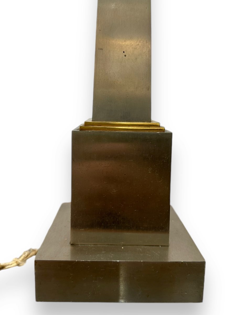 Maison Charles - Signed Obelisk Lamp - Circa 1970-photo-3