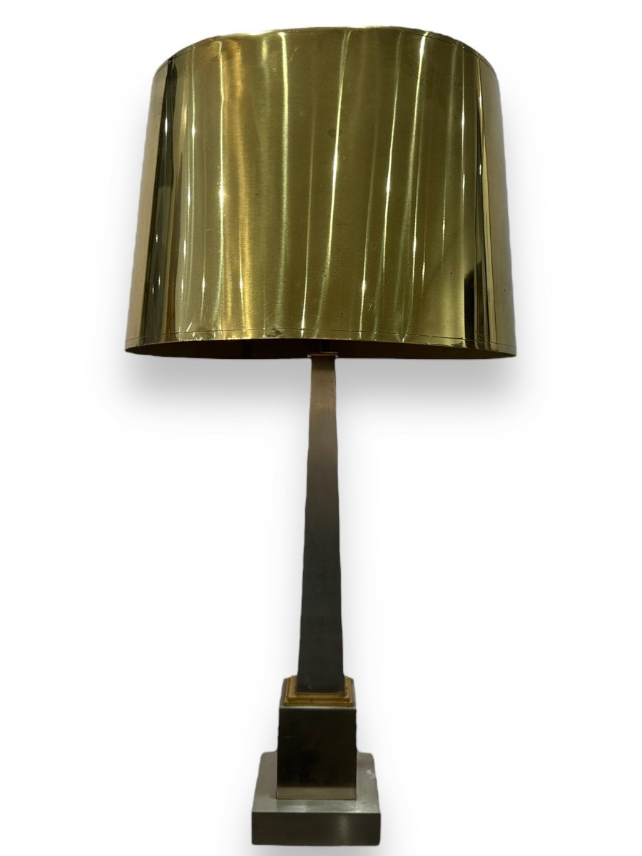 Maison Charles - Signed Obelisk Lamp - Circa 1970-photo-2