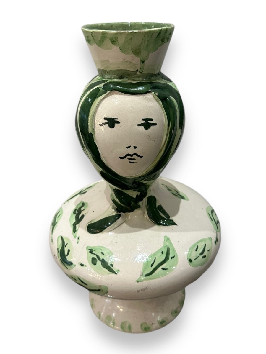 Marcel Vertes - Woman With A Scarf - Ceramic Vase - Vallauris 