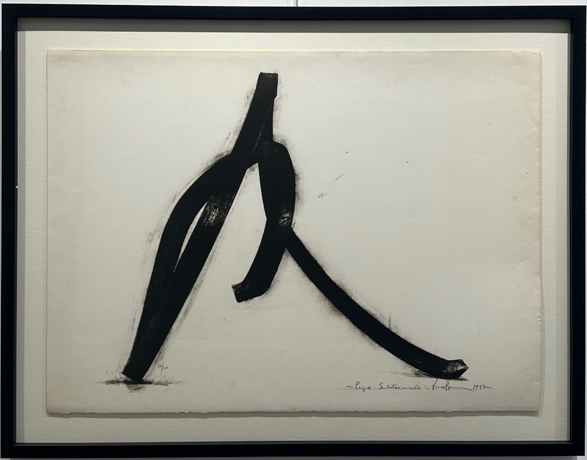 Bernar Venet - Ligne Indéterminée - 1982 - Lithographie -photo-2