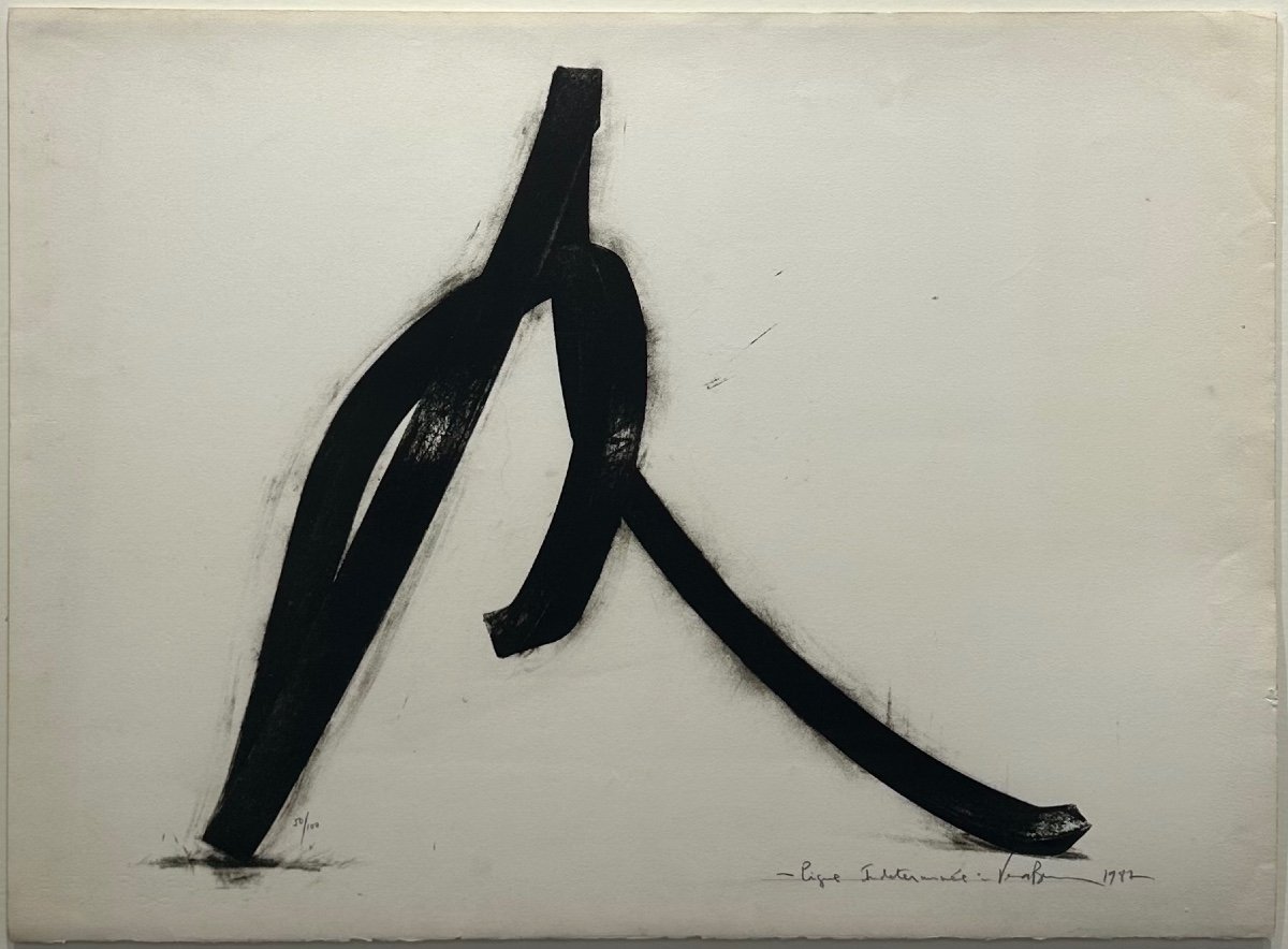 Bernar Venet - Ligne Indéterminée - 1982 - Lithographie 